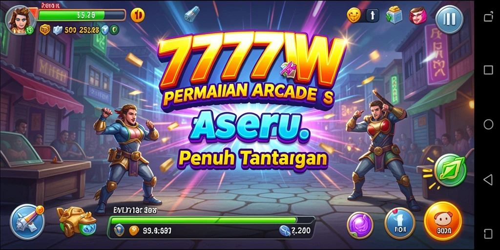 Tampilan gameplay seru dan penuh warna dari 7777W.