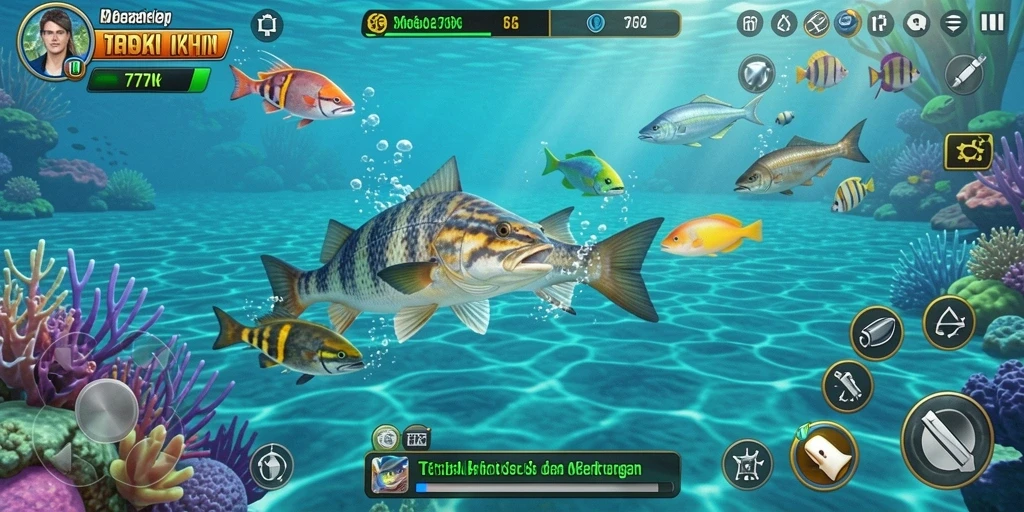 Screenshot gameplay seru dalam permainan Tembak Ikan 77RP.