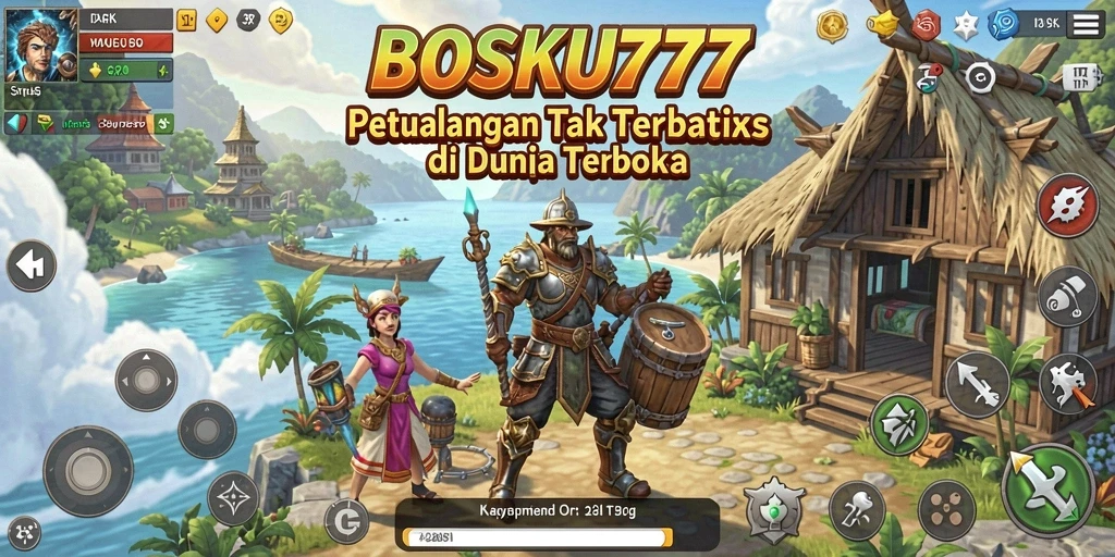 Tangkapan layar utama BOSKU777 yang menampilkan gameplay eksploratif.