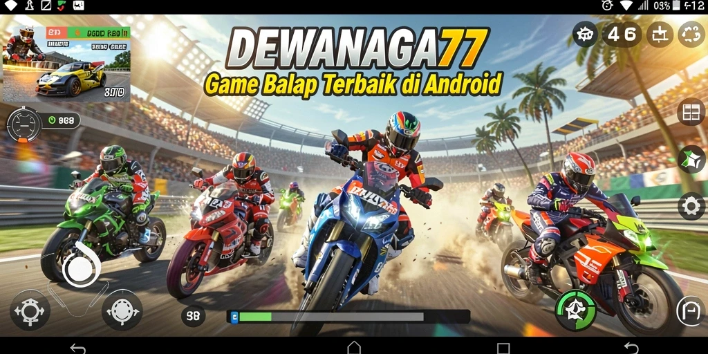 Penggalan aksi balapan yang mendebarkan di DEWANAGA77.