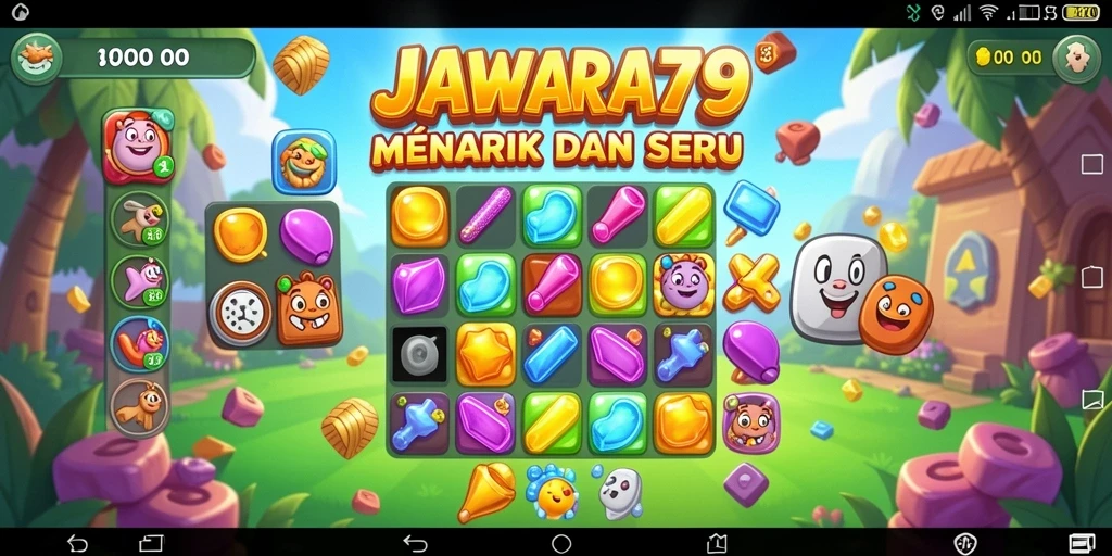 Tampilan gameplay seru dalam JAWARA79 dengan elemen Match-3.