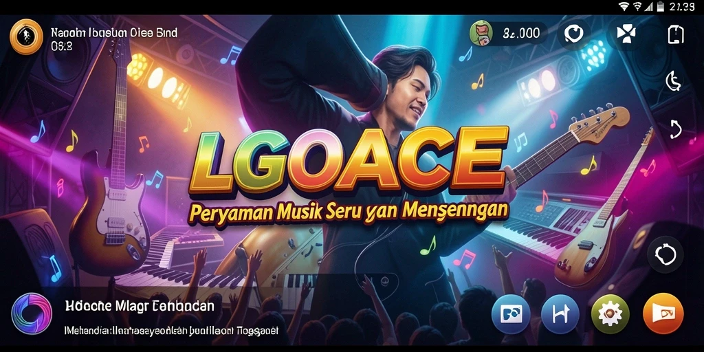 Tampilan gameplay LGOACE dengan aksi musik yang seru.
