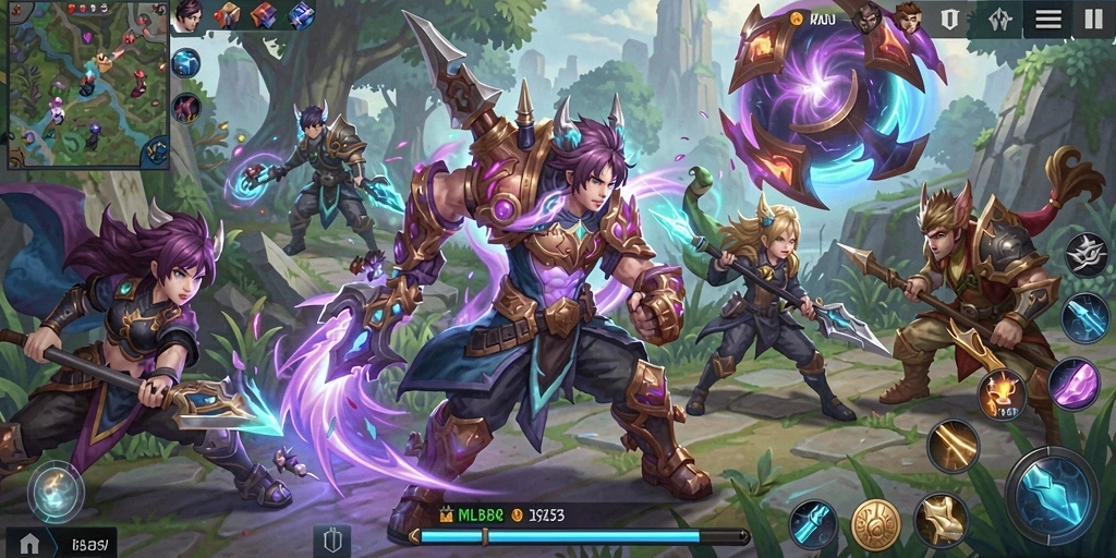 Gameplay MMORPG seru di MLBB8 dengan dunia fantasi yang luas.