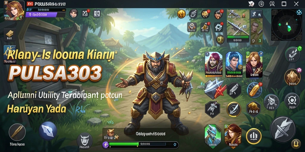 Tampilan utama aplikasi PULSA303 dengan fitur utilitas lengkap.