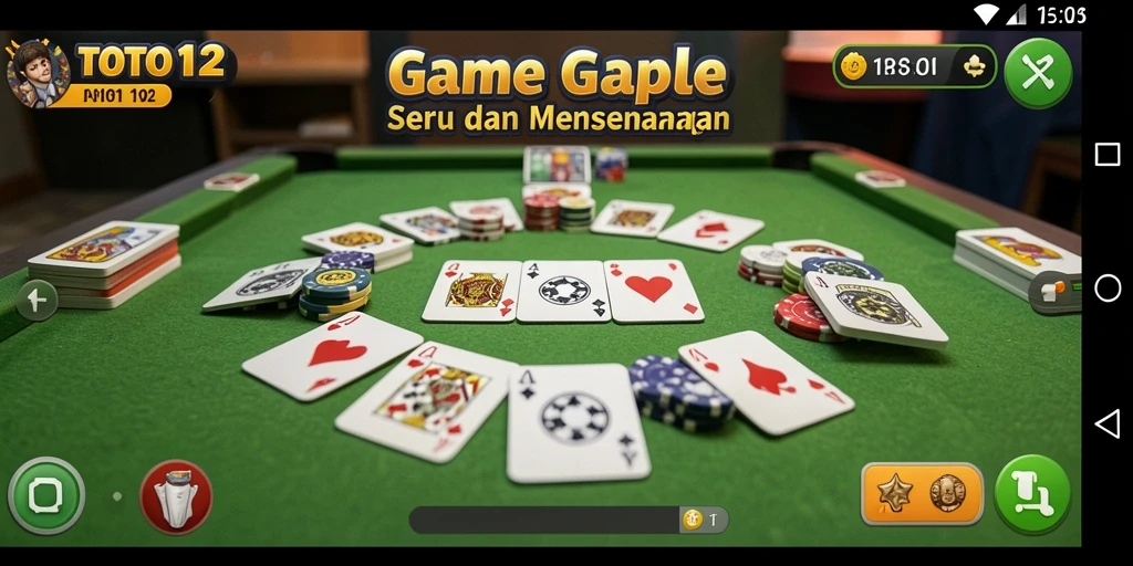 Screenshot gameplay TOTO12 yang menampilkan aksi seru Gaple.