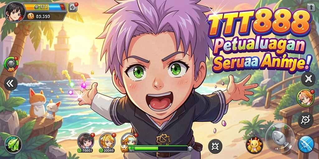 Tampilan gameplay menarik dari TTT888 dengan karakter anime yang hidup.