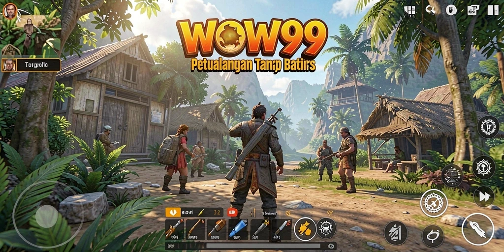 Screenshot WOW99 menampilkan aksi seru di dunia terbuka.